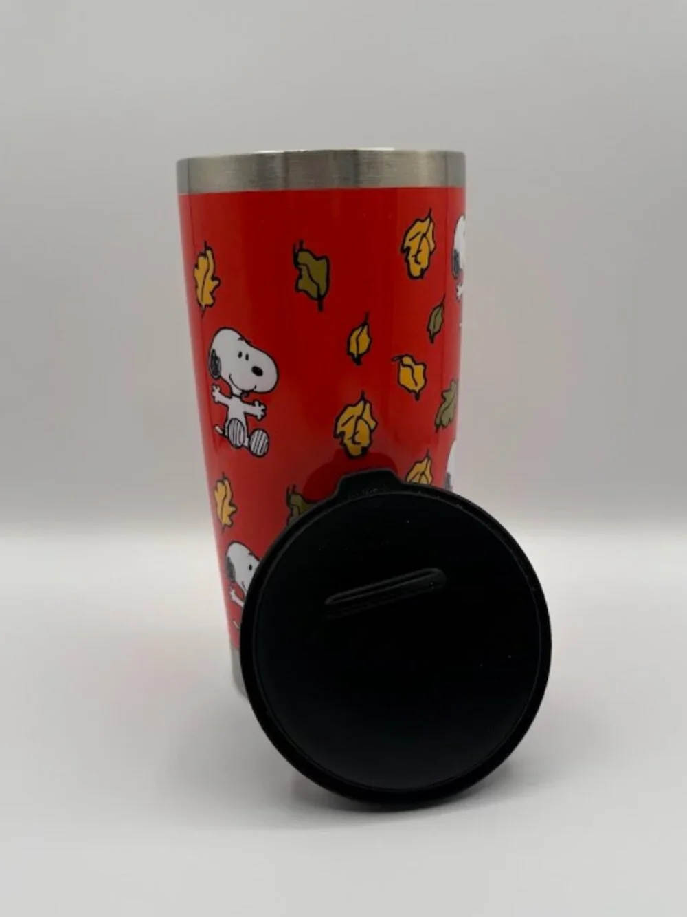 GIBSON PEANUTS SNOOP AUTUMN LEAVES TUMBLER RED